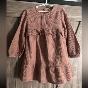 Zara Dusty Pink Cotton Dress - Girl Size 4-5